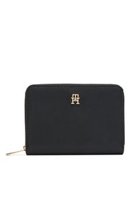 TOMMY HILFIGER - Tommy Hilfiger Mały Portfel Damski Th Icon Med Za Nylon AW0AW17741 Czarny. Kolor: czarny. Materiał: skóra