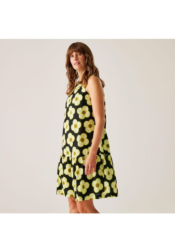 Regatta - Sukienka casual damska Orla Kiely Summer. Kolor: czarny. Materiał: bawełna. Długość rękawa: bez rękawów