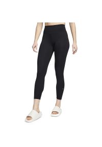 Legginsy Nike One FN3232-010 - czarne. Okazja: na spacer, na co dzień. Kolor: czarny. Materiał: materiał, poliester, elastan. Technologia: Dri-Fit (Nike). Styl: sportowy, casual. Sport: turystyka piesza