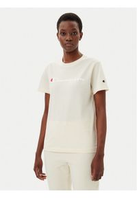 Champion T-Shirt 118090 Écru Slim Fit. Materiał: bawełna