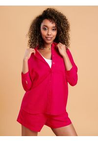 Sinsay - Koszula z lnem - różowy. Kolor: różowy. Materiał: len #1