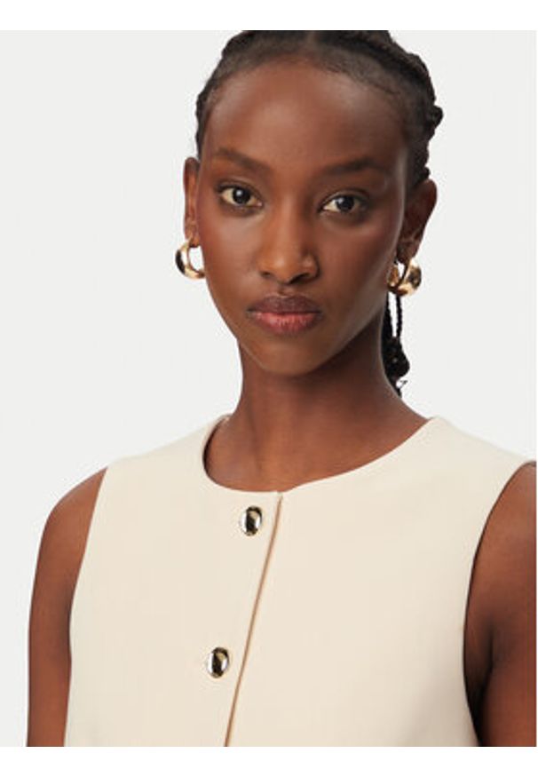 Rinascimento Kamizelka garniturowa CFC0128265003 Beżowy Slim Fit. Kolor: beżowy. Materiał: syntetyk