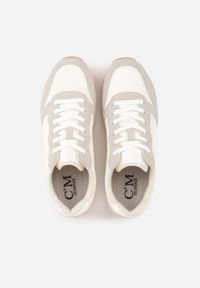 Born2be - Beżowe Buty Sportowe Sneakersy z Pikowanymi Przeszyciami Nelis. Okazja: na spacer, na co dzień. Kolor: beżowy. Materiał: jeans, dresówka. Szerokość cholewki: normalna. Sport: fitness, turystyka piesza #6