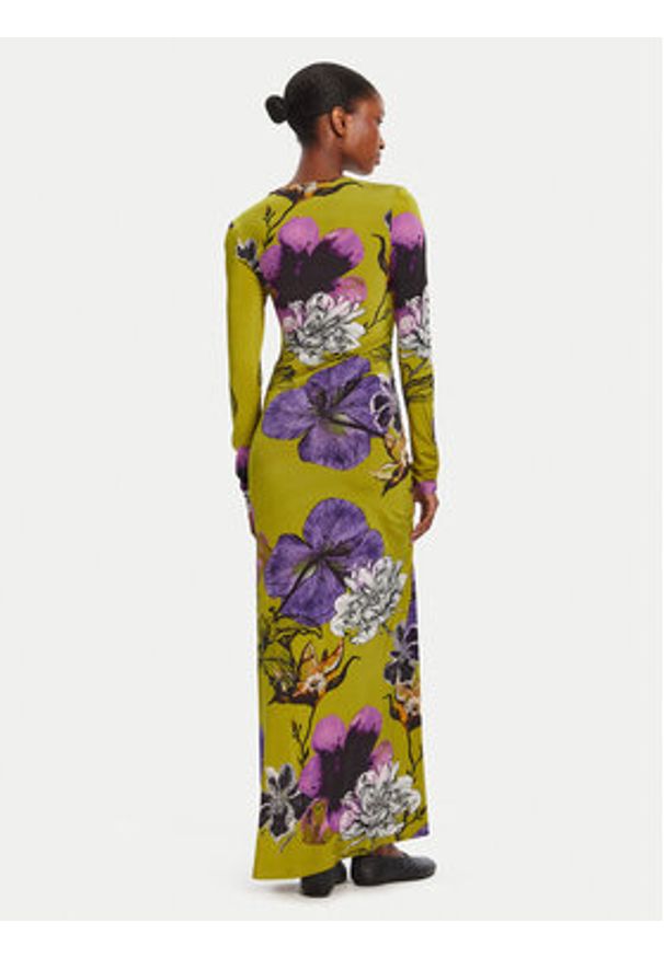 Desigual Sukienka codzienna Neckline Lacroix 25WWVK37 Zielony Slim Fit. Okazja: na co dzień. Kolor: zielony. Materiał: wiskoza. Typ sukienki: proste. Styl: casual