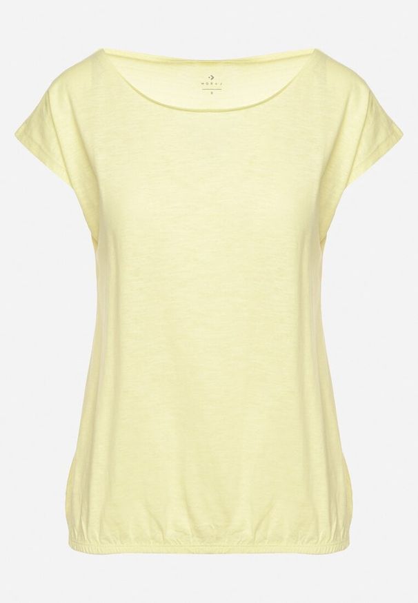 Born2be - Żółty Bawełniany T-shirt w Klasycznym Stylu Raliessa. Okazja: na co dzień. Kolor: żółty. Materiał: bawełna. Sezon: lato, wiosna. Styl: klasyczny