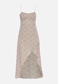 Born2be - Zielona Rozkloszowana Sukienka Ozdobiona Geometrycznym Wzorem Taelissa. Okazja: na co dzień. Kolor: zielony. Wzór: geometria, aplikacja. Sezon: wiosna, lato. Styl: elegancki, casual #2