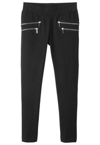 bonprix - Spodnie ze stretchem z elastycznego materiału z bawełną organiczną. Kolor: czarny. Materiał: bawełna, materiał #1
