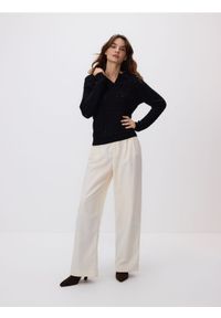 Reserved - Sweter z dodatkiem wełny - czarny. Kolor: czarny. Materiał: wełna