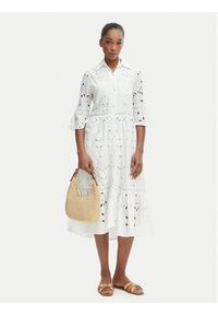 Iconique Sukienka koszulowa IC25-005 Biały Relaxed Fit. Kolor: biały. Materiał: bawełna. Typ sukienki: koszulowe #3