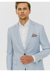 Pako Lorente - PAKO LORENTE – Niebieska marynarka męska. Okazja: na co dzień. Kolor: niebieski. Materiał: jeans. Wzór: gładki. Styl: sportowy, casual #10