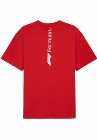 Puma - Męska koszulka F1® ESS+ o luźnym kroju z grafiką PUMA Pop Red. Kolor: czerwony