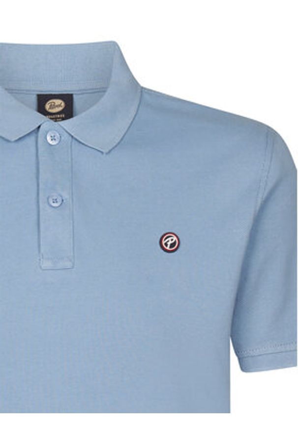 Petrol Industries Polo M-ROS-POL002 Błękitny Regular Fit. Typ kołnierza: polo. Kolor: niebieski. Materiał: bawełna