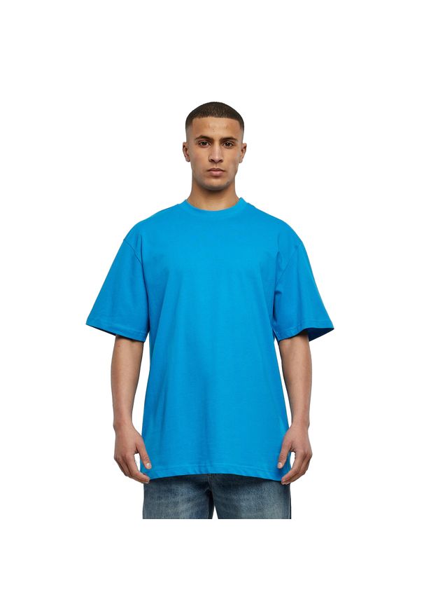 Urban Classics - Koszulka Męska Gładka Taliowana. Kolor: niebieski. Wzór: gładki. Sport: turystyka piesza