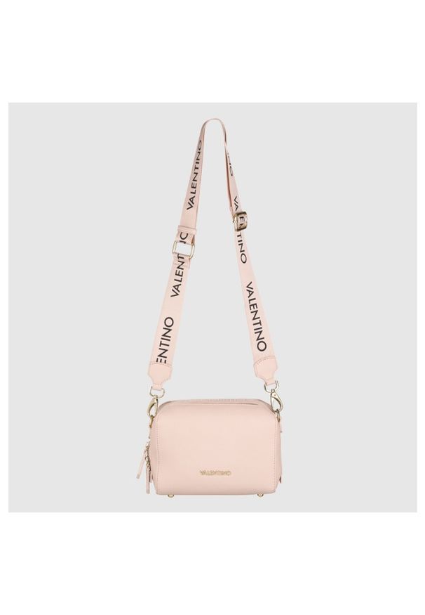 Valentino by Mario Valentino - VALENTINO Pojemna różowa torebka na regulowanym pasku pattie haversack. Kolor: różowy. Materiał: z tłoczeniem