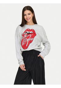 only - ONLY Bluza Rolling Stones 15345927 Szary Regular Fit. Kolor: szary. Materiał: bawełna