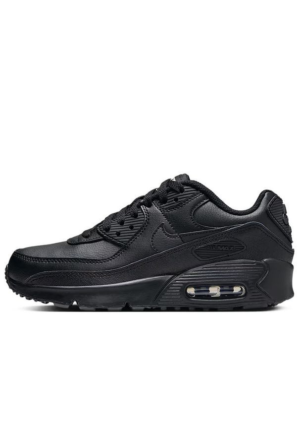Buty młodzieżowe Nike Air Max 90 Leather CD6864-028 - czarne. Okazja: na co dzień. Kolor: czarny. Materiał: guma, skóra, syntetyk. Szerokość cholewki: normalna. Model: Nike Air Max 90, Nike Air Max