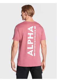 Alpha Industries T-Shirt Backprint 128507 Różowy Regular Fit. Kolor: różowy. Materiał: bawełna