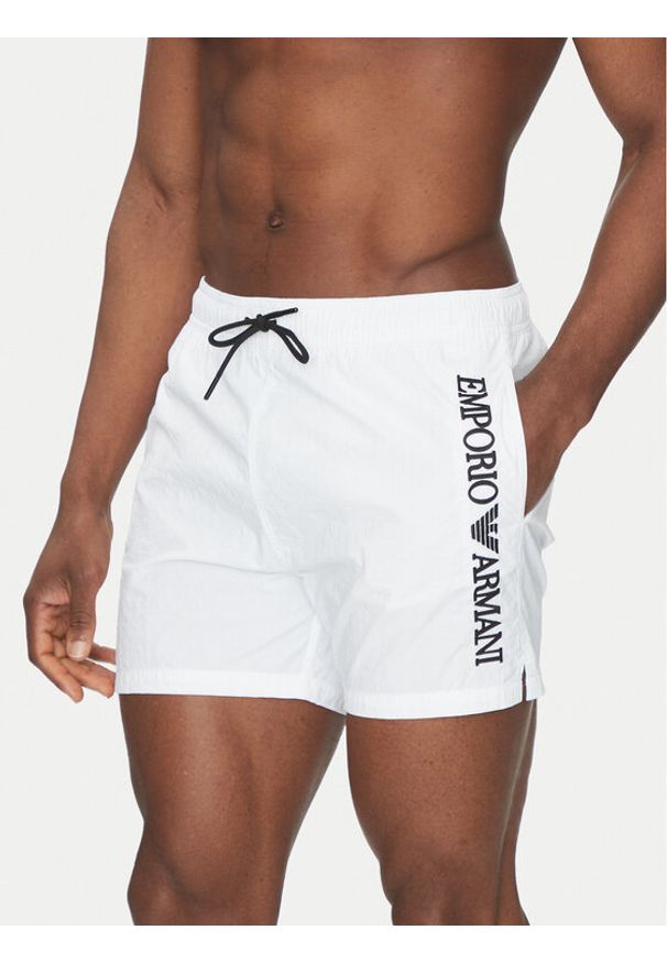 Emporio Armani Underwear Szorty kąpielowe EM000583 AF12330 U0002 Biały Regular Fit. Kolor: biały. Materiał: syntetyk