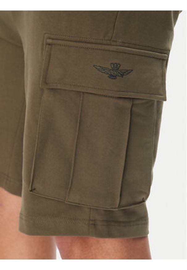 Aeronautica Militare Szorty sportowe 251BF025F459 Khaki Regular Fit. Kolor: brązowy. Materiał: bawełna. Styl: sportowy