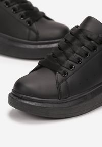 Born2be - Czarne Sneakersy na Grubej Podeszwie z Okrągłym Noskiem Naubrey. Nosek buta: okrągły. Kolor: czarny #2