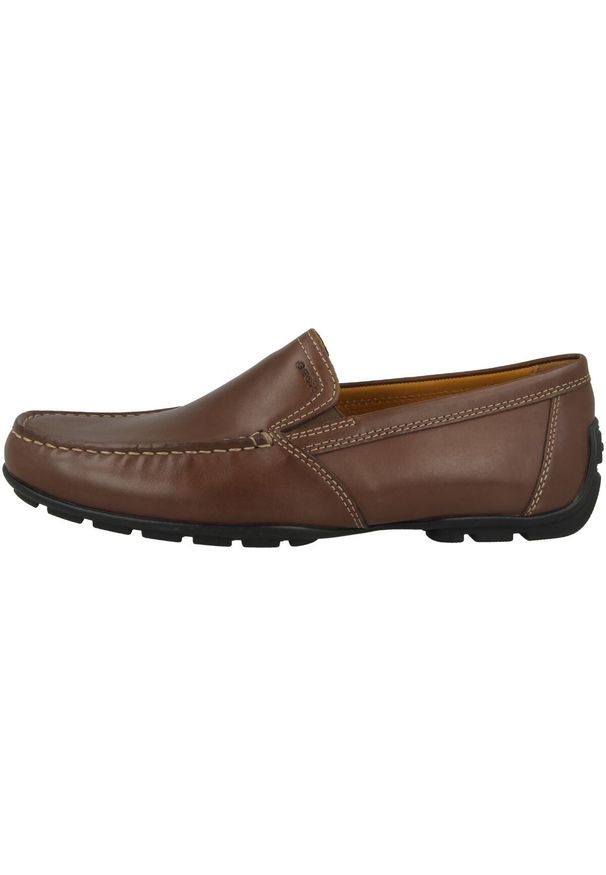Moccasins Geox Moner Smooth Leather. Kolor: brązowy. Materiał: skóra. Wzór: gładki