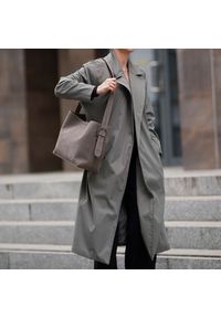 Shopperka skórzana Solier FL38 Sienna szara. Kolor: szary. Materiał: skórzane. Styl: elegancki, casual. Rodzaj torebki: na ramię