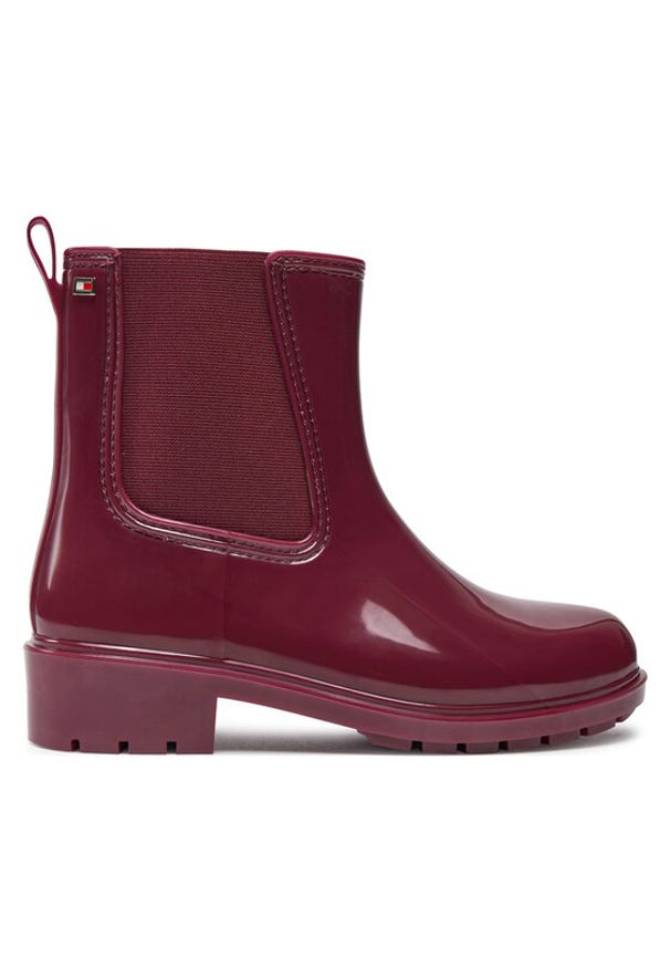 TOMMY HILFIGER - Tommy Hilfiger Kalosze Flag Rainboot FW0FW08213 Bordowy. Kolor: czerwony