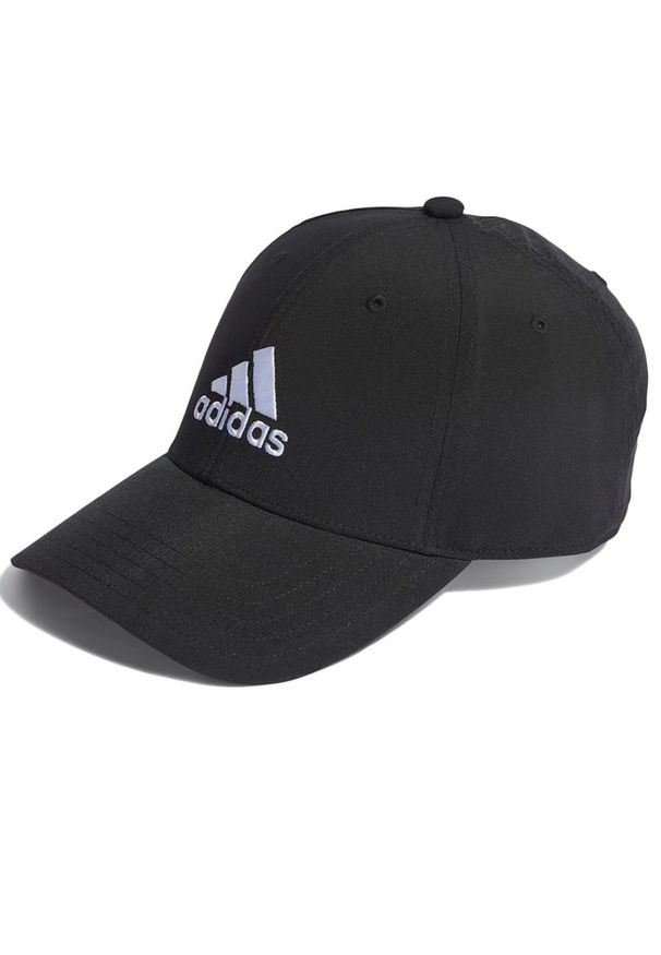 Adidas - Czapka adidas Sportswear Embroidered Logo Lightweight Baseball IB3244 - czarna. Kolor: czarny. Materiał: tkanina, poliester. Sezon: lato. Styl: klasyczny, casual