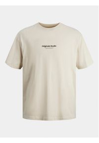 Jack & Jones - Jack&Jones T-Shirt Vesterbro 12240121 Beżowy Relaxed Fit. Kolor: beżowy. Materiał: bawełna