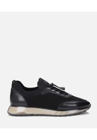 Kazar - Czarne sneakersy męskie. Kolor: czarny. Materiał: tkanina, skóra #1