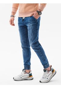 Ombre Clothing - Spodnie męskie jeansowe - niebieskie V3 P1081 - L. Kolor: niebieski. Materiał: jeans. Styl: sportowy