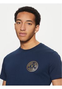 Versace Jeans Couture T-Shirt 78GAHT00 Niebieski Regular Fit. Kolor: niebieski. Materiał: bawełna