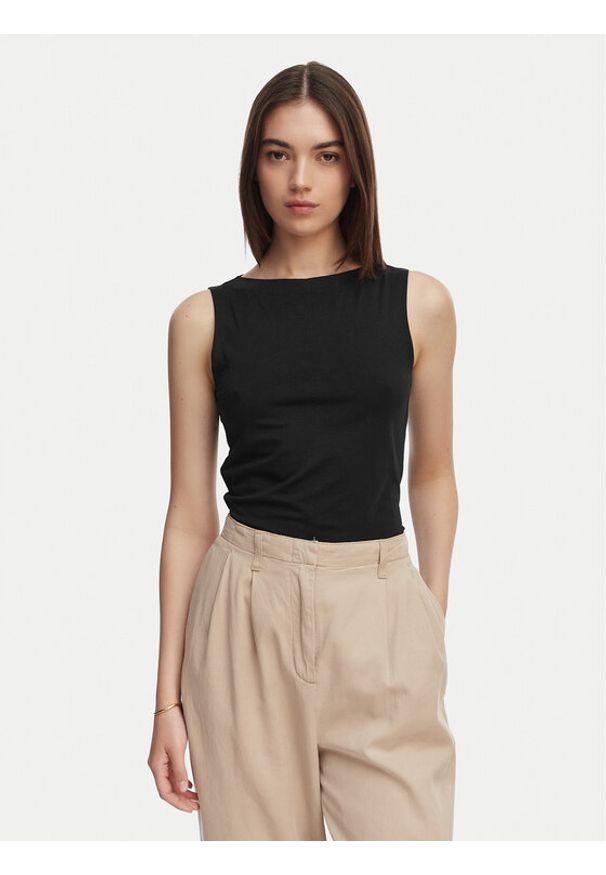 Vero Moda Top Panda 10314416 Czarny Slim Fit. Kolor: czarny. Materiał: bawełna