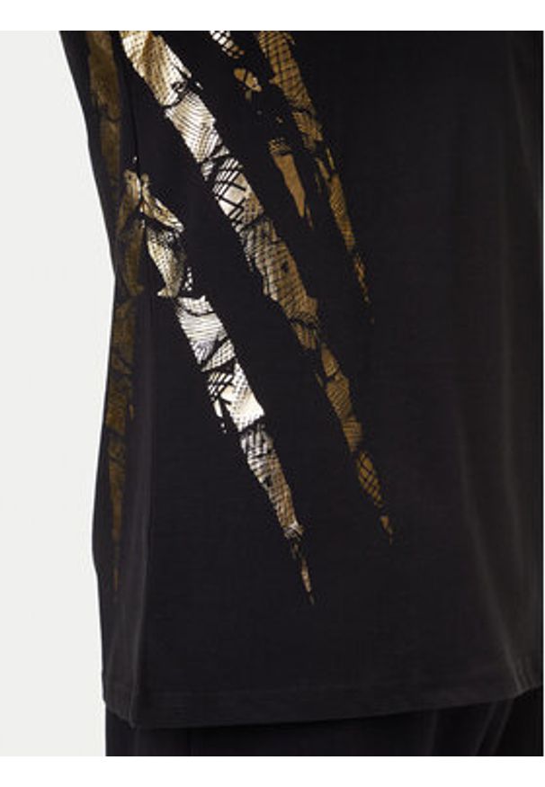 Plein Sport T-Shirt FAEC MTK8358 STE001N Czarny Loose Fit. Kolor: czarny. Materiał: bawełna. Styl: sportowy