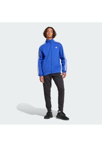 Adidas - Dres Basic 3-Stripes Fleece. Kolor: niebieski. Materiał: dresówka