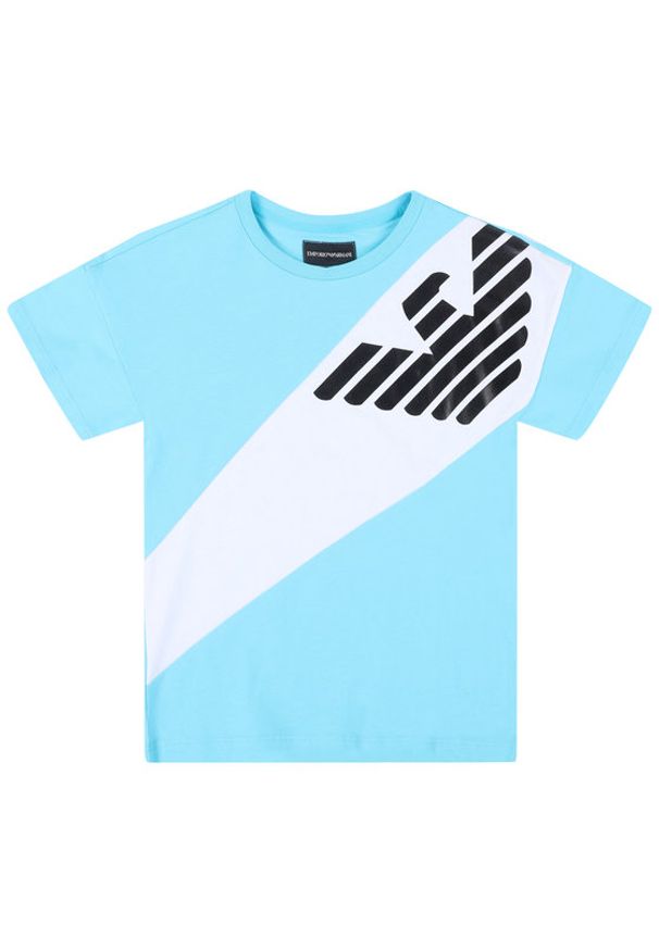 Emporio Armani T-Shirt 3H4T03 4J09Z 0752 Niebieski Regular Fit. Kolor: niebieski
