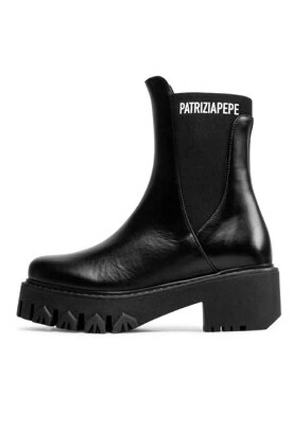 Patrizia Pepe Botki CY9814/L011-K103 Czarny. Kolor: czarny. Materiał: skóra