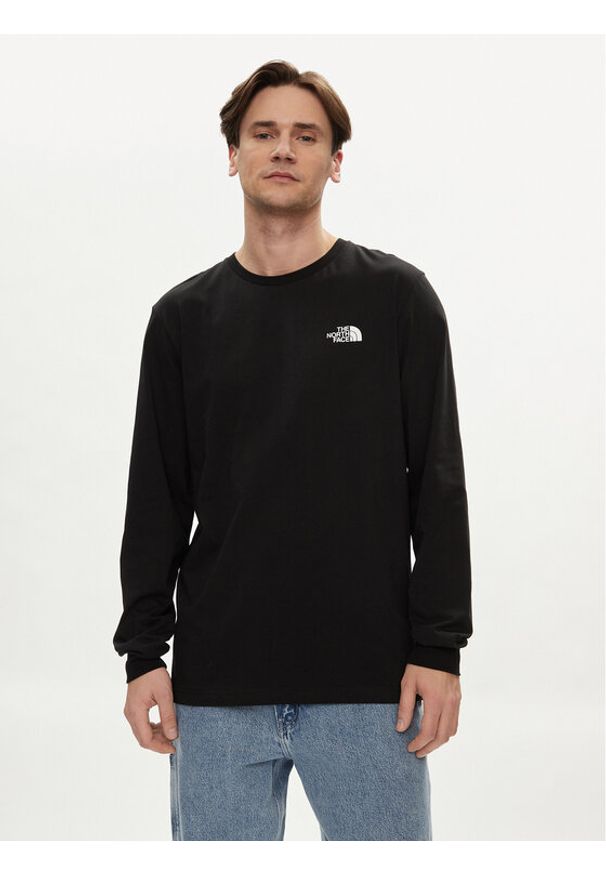 The North Face Longsleeve Easy NF0A87N8 Czarny Regular Fit. Kolor: czarny. Materiał: bawełna. Długość rękawa: długi rękaw