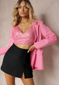 Renee - Czarne Spódnico-Szorty High Waist Zapinane na Suwak Efinae. Okazja: na co dzień, do pracy. Stan: podwyższony. Kolor: czarny. Styl: casual #4