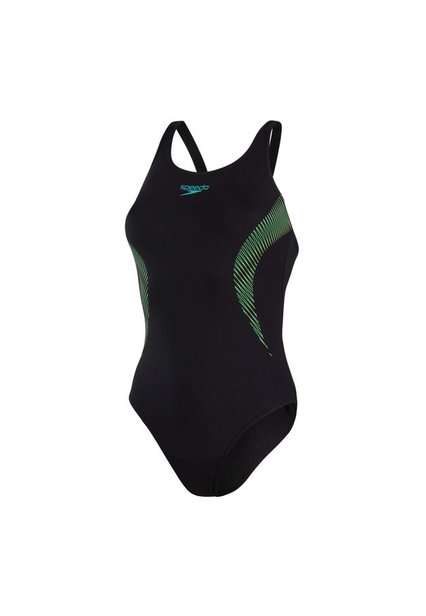Strój kąpielowy damski Speedo Placement Muscleback. Kolor: zielony, wielokolorowy, czarny. Materiał: poliester