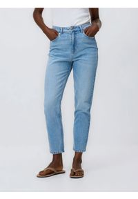 Reserved - Jeansy mom fit - niebieski. Kolor: niebieski