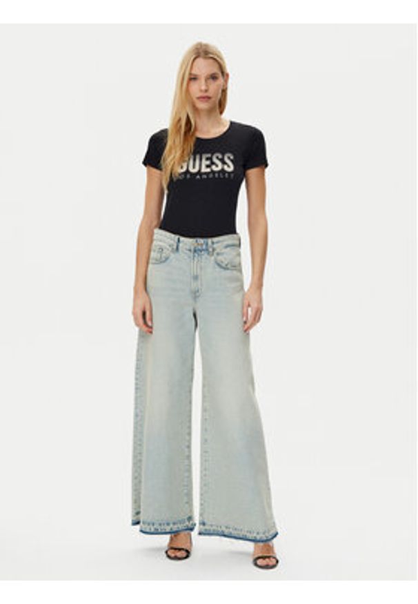 Guess T-Shirt W5GI14 J1314 Czarny Regular Fit. Kolor: czarny. Materiał: bawełna