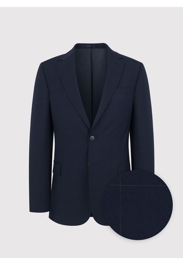 Pako Lorente - PAKO LORENTE – Marynarka garniturowa w kratę Windowpane. Materiał: wełna, poliester, lycra