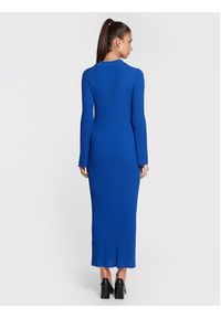 BOSS - Boss Sukienka dzianinowa Floriene 50474032 Niebieski Slim Fit. Kolor: niebieski. Materiał: bawełna, dzianina #3