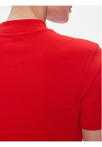 TOMMY HILFIGER - Tommy Hilfiger T-Shirt New Cody Slim Crop Mock-Nk WW0WW40586 Czerwony Slim Fit. Kolor: czerwony. Materiał: bawełna #2