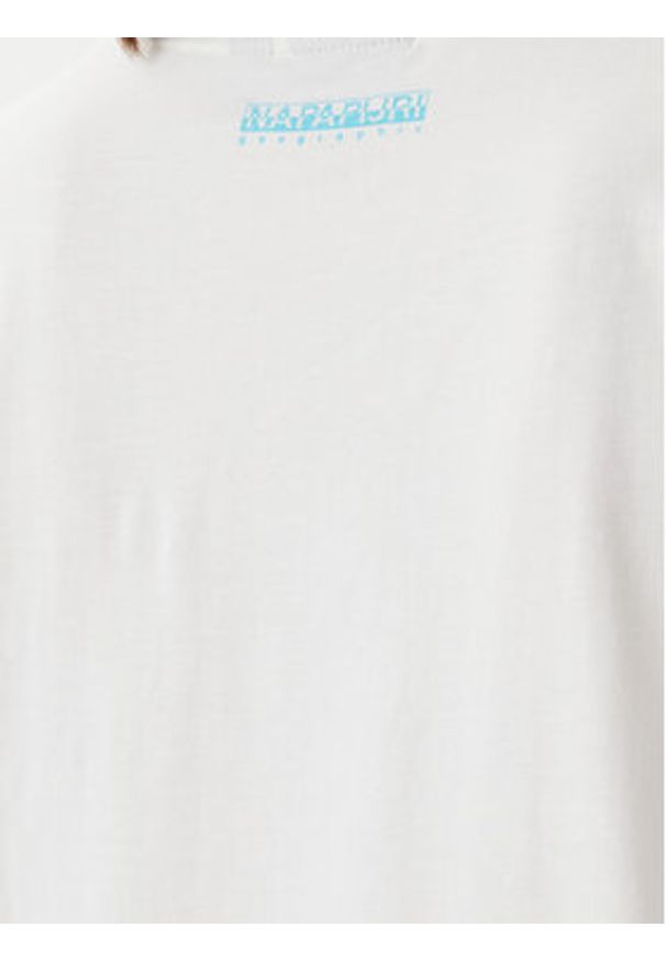 Napapijri T-Shirt S-Nice NP0A4IG4 Écru Regular Fit. Materiał: bawełna