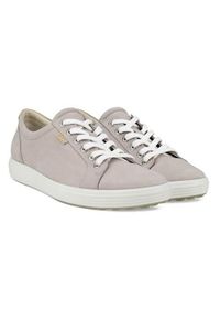 ecco - Buty do chodzenia damskie Ecco Sneaker Soft 7. Kolor: beżowy. Materiał: skóra. Szerokość cholewki: normalna. Sport: turystyka piesza #2