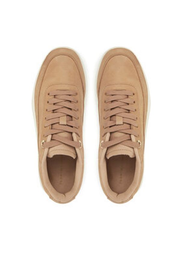TOMMY HILFIGER - Tommy Hilfiger Sneakersy Modern Court Sneaker Nubuck FW0FW08462 Beżowy. Kolor: beżowy. Materiał: skóra