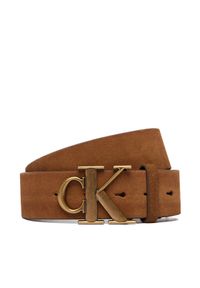 Calvin Klein Pasek Męski LV04D7084G Brązowy. Kolor: brązowy. Materiał: zamsz, skóra #1
