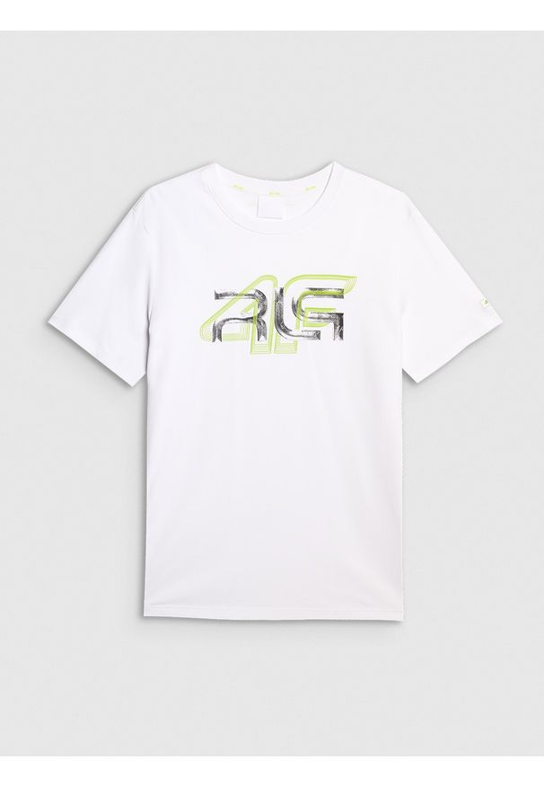 4f - 4F T-shirt regular z nadrukiem męski 4F x Robert Lewandowski - biały XL. Okazja: na co dzień. Kolor: biały. Materiał: materiał, bawełna. Wzór: nadruk. Styl: casual, sportowy